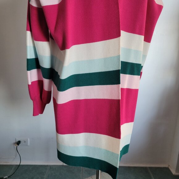 Crown and Ivy Rainbow Striped Relaxed Open Front Sweater/Jacket (Size: M) - Picture 15 of 16